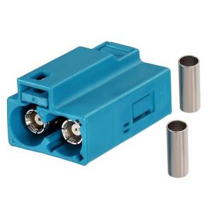 Double Fakra jack connector RG174, RG316 for crimping